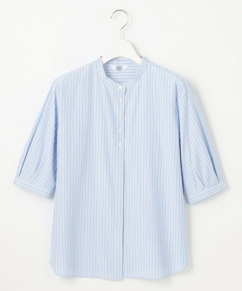 L size ONWARD(大きいサイズ) / エルサイズオンワード シャツ・ブラウス | 【洗える】ストライプ バンドカラー ブラウス | 詳細6