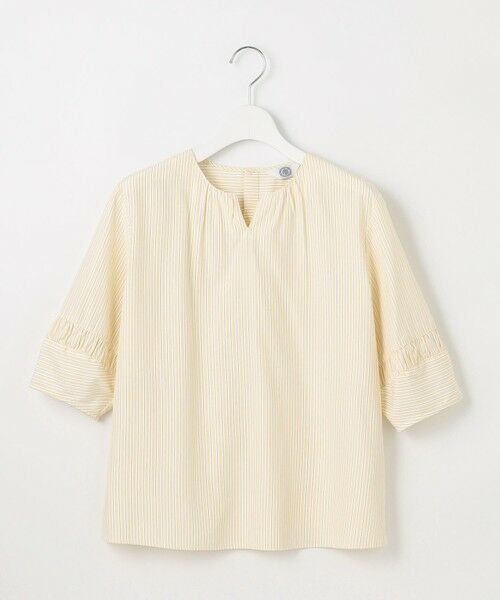 L size ONWARD(大きいサイズ) / エルサイズオンワード シャツ・ブラウス | 【WEB限定・洗える】ストライプ キーネック ブラウス | 詳細3