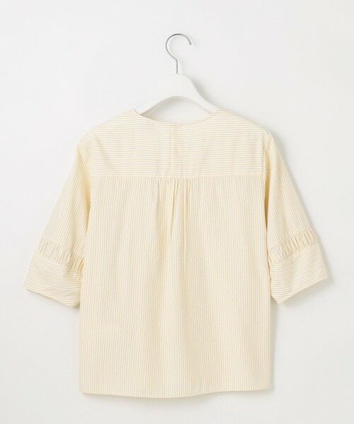 L size ONWARD(大きいサイズ) / エルサイズオンワード シャツ・ブラウス | 【WEB限定・洗える】ストライプ キーネック ブラウス | 詳細4