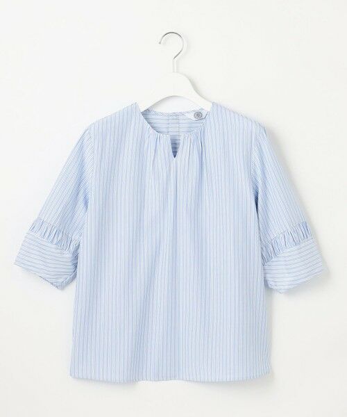 L size ONWARD(大きいサイズ) / エルサイズオンワード シャツ・ブラウス | 【WEB限定・洗える】ストライプ キーネック ブラウス | 詳細12