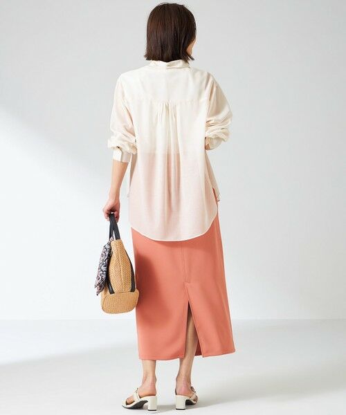 L size ONWARD(大きいサイズ) / エルサイズオンワード シャツ・ブラウス | 【洗える】リネンライクシアーローン ブラウス | 詳細4