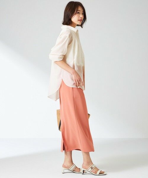 L size ONWARD(大きいサイズ) / エルサイズオンワード シャツ・ブラウス | 【洗える】リネンライクシアーローン ブラウス | 詳細3