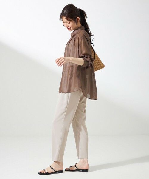 L size ONWARD(大きいサイズ) / エルサイズオンワード シャツ・ブラウス | 【洗える】リネンライクシアーローン ブラウス | 詳細8