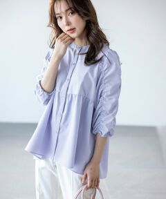 L size ONWARD(大きいサイズ) / エルサイズオンワード シャツ・ブラウス | 【洗える】ギャザースリーブ ブラウス