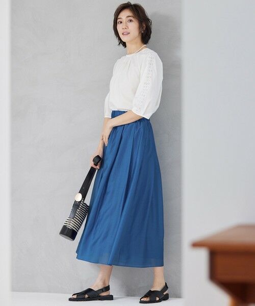 L size ONWARD(大きいサイズ) / エルサイズオンワード シャツ・ブラウス | 【洗える】エンブロイダリーブロードプルオーバー ブラウス | 詳細2