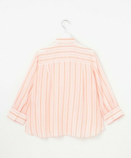 L size ONWARD(大きいサイズ) / エルサイズオンワード シャツ・ブラウス | 【ドラマ「明日はもっと いい日になる」着用】【接触冷感・吸水速乾・洗える】ナチュラルリネンクロップド丈 シャツ | 詳細12