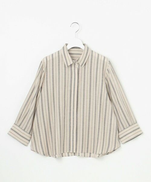 L size ONWARD(大きいサイズ) / エルサイズオンワード シャツ・ブラウス | 【ドラマ「明日はもっと いい日になる」着用】【接触冷感・吸水速乾・洗える】ナチュラルリネンクロップド丈 シャツ | 詳細21