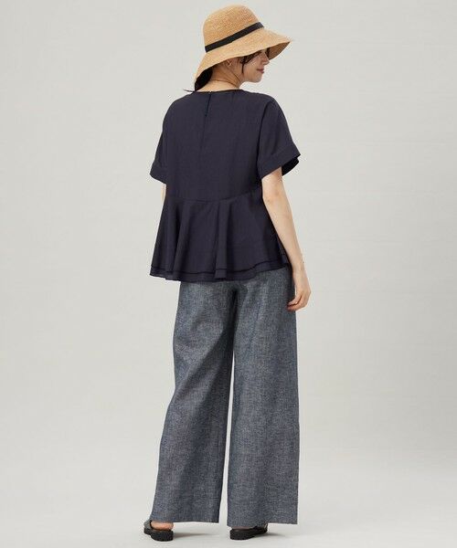 L size ONWARD(大きいサイズ) / エルサイズオンワード シャツ・ブラウス | 【洗える】ソフトリネンペプラム ブラウス | 詳細17