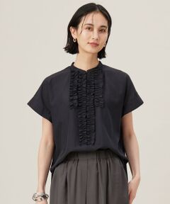 L size ONWARD(大きいサイズ) / エルサイズオンワード シャツ・ブラウス | 【洗える】ソフトリネンフリルディティール ブラウス