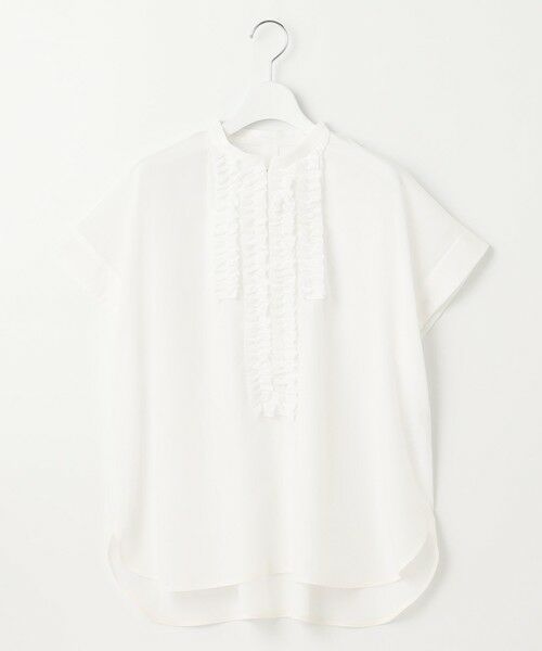L size ONWARD(大きいサイズ) / エルサイズオンワード シャツ・ブラウス | 【洗える】ソフトリネンフリルディティール ブラウス | 詳細4
