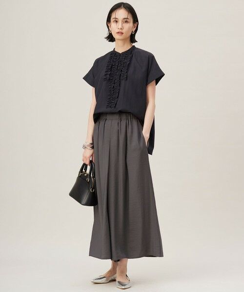 L size ONWARD(大きいサイズ) / エルサイズオンワード シャツ・ブラウス | 【洗える】ソフトリネンフリルディティール ブラウス | 詳細17