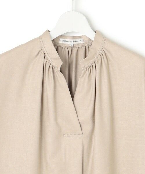 L size ONWARD(大きいサイズ) / エルサイズオンワード シャツ・ブラウス | 【接触冷感/UVカット】ドライスラブストレッチ スキッパー ブラウス | 詳細5