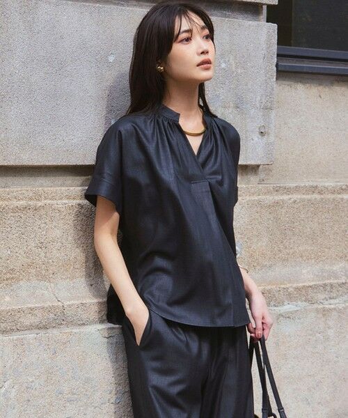 _j.l-a.l_ 24ss トップス S-LL/UV/吸水速乾】さらりと着こなす 肩タックゆるトップス