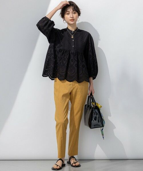 L size ONWARD(大きいサイズ) / エルサイズオンワード シャツ・ブラウス | 【洗える】コットンエンブロイダリー クロップド ブラウス | 詳細14