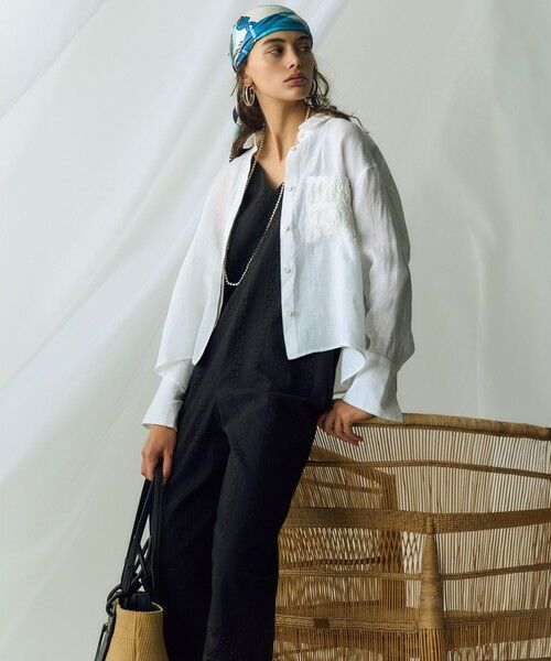 L size ONWARD(大きいサイズ) / エルサイズオンワード シャツ・ブラウス | 【洗える】LIBECO クロップド シャツ | 詳細1