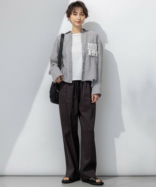 L size ONWARD(大きいサイズ) / エルサイズオンワード シャツ・ブラウス | 【洗える】LIBECO クロップド シャツ | 詳細19