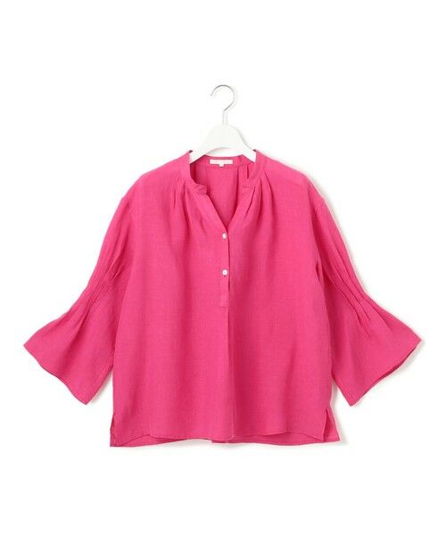 L size ONWARD(大きいサイズ) / エルサイズオンワード シャツ・ブラウス | 【洗える】LIBECO タックスリーブ シャツ | 詳細12