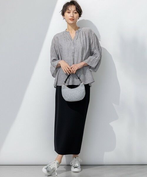 L size ONWARD(大きいサイズ) / エルサイズオンワード シャツ・ブラウス | 【洗える】LIBECO タックスリーブ シャツ | 詳細20