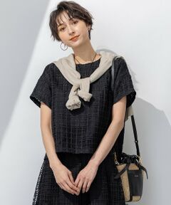 L size ONWARD(大きいサイズ) / エルサイズオンワード シャツ・ブラウス | 【洗える】Broche チェック レース ブラウス