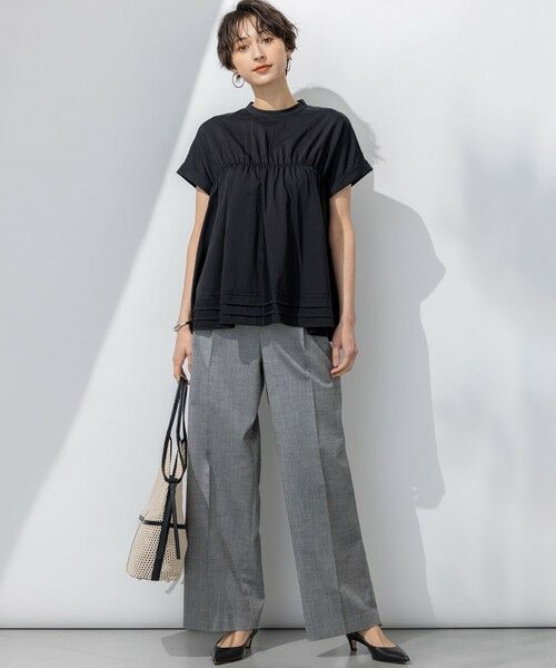 L size ONWARD(大きいサイズ) / エルサイズオンワード シャツ・ブラウス | 【撥水加工/洗える】シアーナイロンツイル ギャザー ブラウス | 詳細4