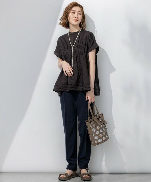 L size ONWARD(大きいサイズ) / エルサイズオンワード シャツ・ブラウス | 【撥水加工/洗える】シアーナイロンツイル ギャザー ブラウス | 詳細14