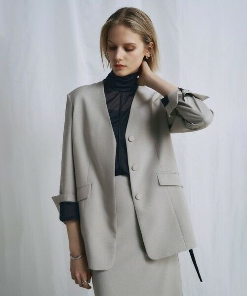 L size ONWARD(大きいサイズ) / エルサイズオンワード その他アウター | 【WEB＆一部店舗限定】 SerikaWorsted ジャケット | 詳細4