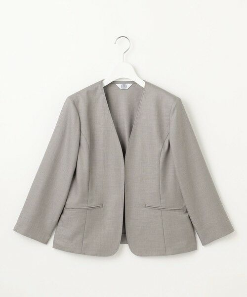 L size ONWARD(大きいサイズ) / エルサイズオンワード ノーカラージャケット | 【セットアップ対応・洗える・UVケア・吸水速乾】OXIJEWELストレッチ ノーカラー ジャケット | 詳細13