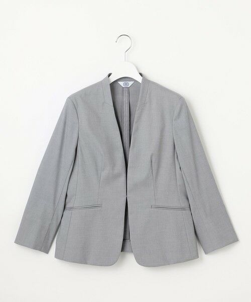 L size ONWARD(大きいサイズ) / エルサイズオンワード ノーカラージャケット | 【セットアップ対応・洗える・撥水】コットンFITTY ノーカラー ジャケット | 詳細5