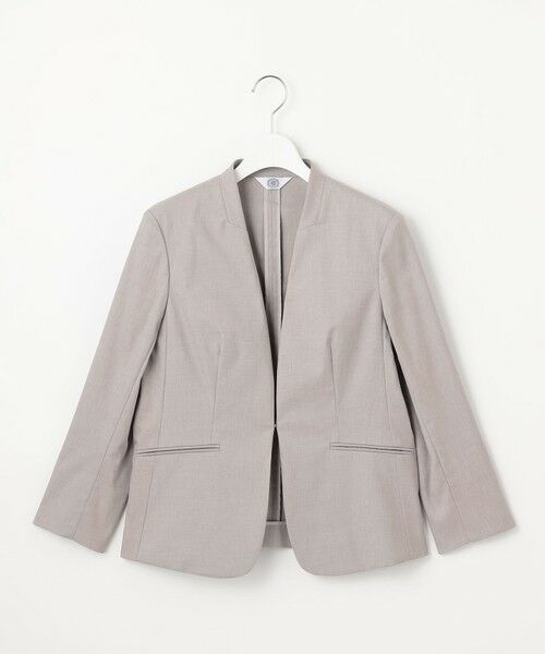 L size ONWARD(大きいサイズ) / エルサイズオンワード ノーカラージャケット | 【セットアップ対応・洗える・撥水】コットンFITTY ノーカラー ジャケット | 詳細19