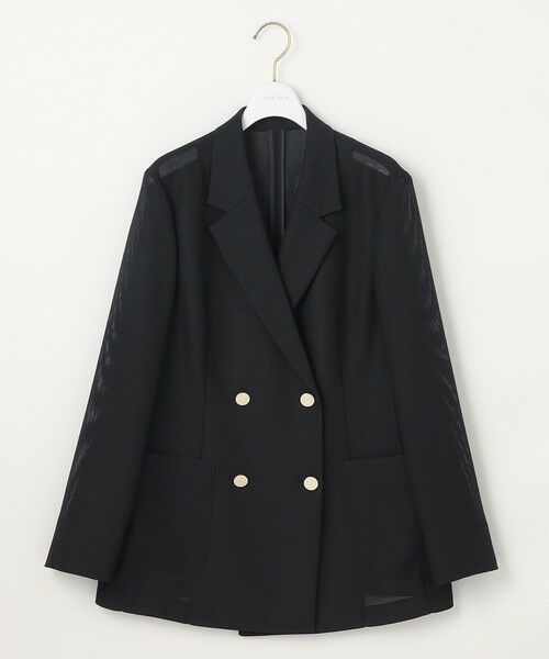 L size ONWARD(大きいサイズ) / エルサイズオンワード テーラードジャケット | 【吸水速乾・洗える】シアーメッシュ ジャケット | 詳細5