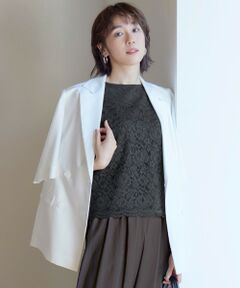 L size ONWARD(大きいサイズ) / エルサイズオンワード テーラードジャケット | 【洗える】ハーフスリーブ ジャケット