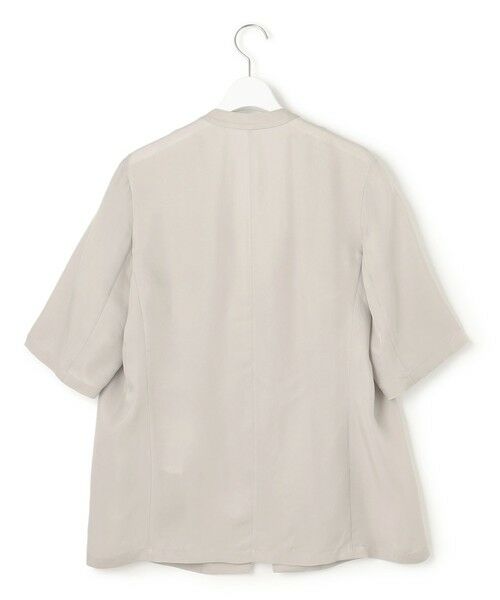 L size ONWARD(大きいサイズ) / エルサイズオンワード ノーカラージャケット | 【接触冷感性/洗える】フィブリルツイル ハーフスリーブ ジャケット | 詳細15