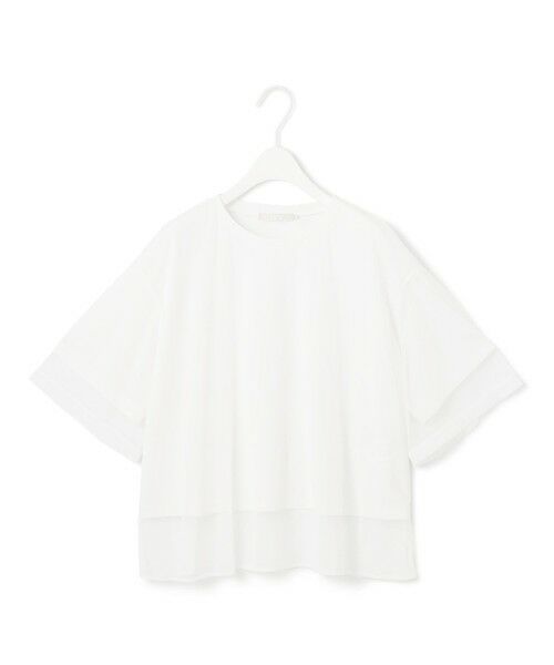 L size ONWARD(大きいサイズ) / エルサイズオンワード カットソー | 【接触冷感・UVケア・速乾・洗える】 チュールレイヤード カットソー | 詳細4