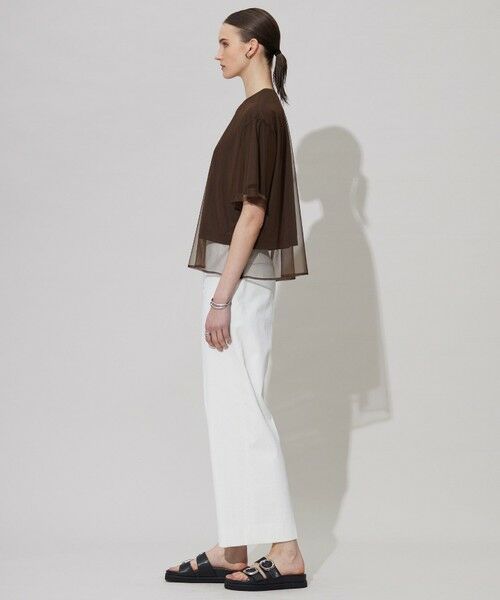 L size ONWARD(大きいサイズ) / エルサイズオンワード カットソー | 【接触冷感・UVケア・速乾・洗える】 チュールレイヤード カットソー | 詳細6