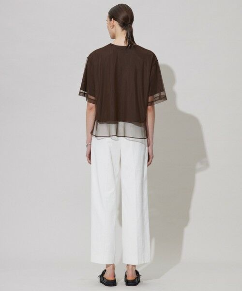 L size ONWARD(大きいサイズ) / エルサイズオンワード カットソー | 【接触冷感・UVケア・速乾・洗える】 チュールレイヤード カットソー | 詳細7