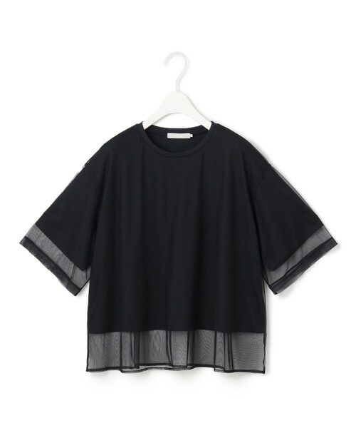 L size ONWARD(大きいサイズ) / エルサイズオンワード カットソー | 【接触冷感・UVケア・速乾・洗える】 チュールレイヤード カットソー | 詳細17