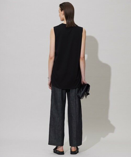 L size ONWARD(大きいサイズ) / エルサイズオンワード カットソー | 【接触冷感・洗える】コンパクトスムース ノースリーブ Tシャツ | 詳細3