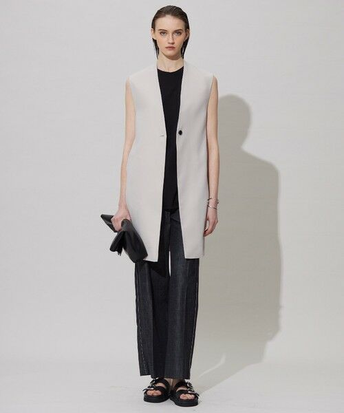 L size ONWARD(大きいサイズ) / エルサイズオンワード カットソー | 【接触冷感・洗える】コンパクトスムース ノースリーブ Tシャツ | 詳細4