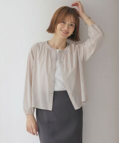 L size ONWARD(大きいサイズ) / エルサイズオンワード カットソー | 【洗える】シアー カーディガン