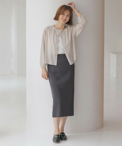 L size ONWARD(大きいサイズ) / エルサイズオンワード カットソー | 【洗える】シアー カーディガン | 詳細5