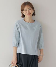 L size ONWARD(大きいサイズ) / エルサイズオンワード カットソー | 【洗える】スムースジャージー 刺繍 カットソー