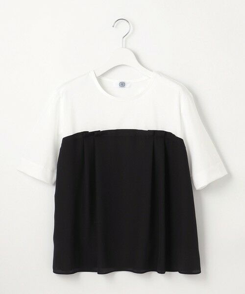 L size ONWARD(大きいサイズ) / エルサイズオンワード カットソー | 【洗える】ドッキングジャージー ビスチェライク プルオーバー | 詳細4