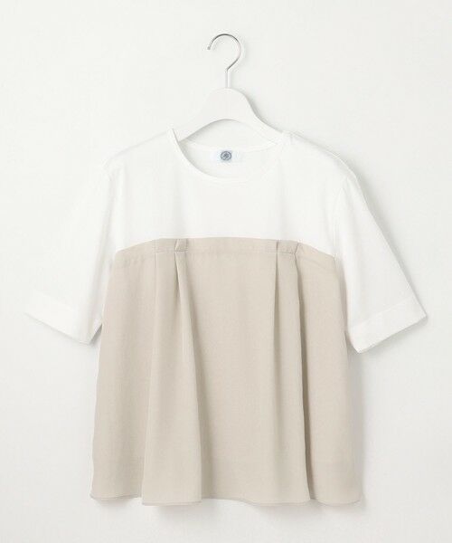 L size ONWARD(大きいサイズ) / エルサイズオンワード カットソー | 【洗える】ドッキングジャージー ビスチェライク プルオーバー | 詳細13