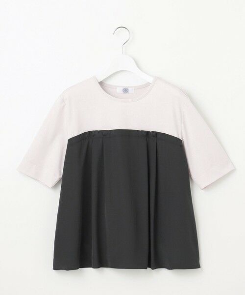 L size ONWARD(大きいサイズ) / エルサイズオンワード カットソー | 【洗える】ドッキングジャージー ビスチェライク プルオーバー | 詳細15