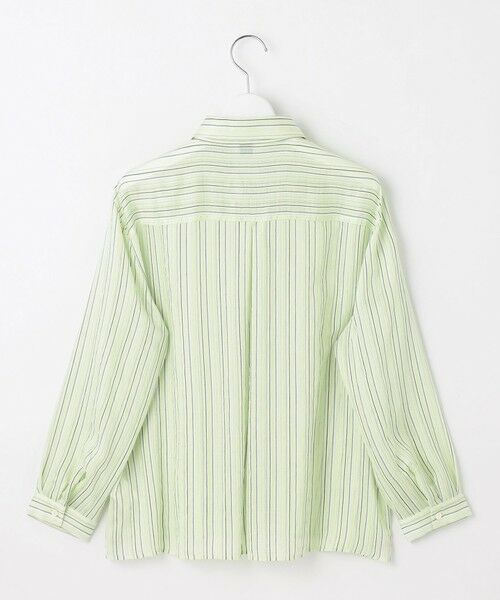 L size ONWARD(大きいサイズ) / エルサイズオンワード カットソー | 【洗える】ランダムストライプ シアー シャツカラー カットソー | 詳細9