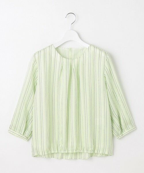 L size ONWARD(大きいサイズ) / エルサイズオンワード カットソー | 【洗える】ランダムストライプ シアー プルオーバー カットソー | 詳細13