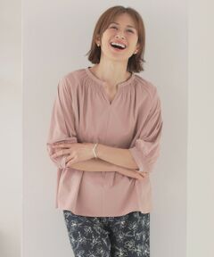 L size ONWARD(大きいサイズ) / エルサイズオンワード カットソー | 【洗える】トリコットバイオ スモッキング カットソー