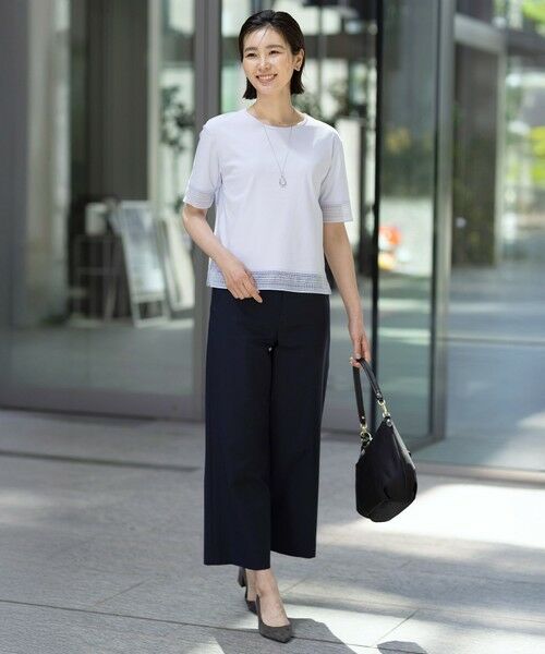 L size ONWARD(大きいサイズ) / エルサイズオンワード カットソー | 【洗える】スムースジャージー レース カットソー | 詳細17