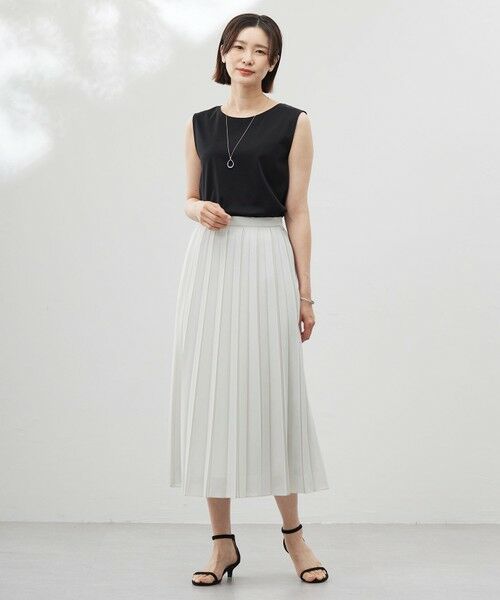 L size ONWARD(大きいサイズ) / エルサイズオンワード カットソー | 【洗える】スムースジャージー ノースリーブ カットソー | 詳細30