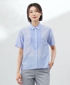 L size ONWARD(大きいサイズ) / エルサイズオンワード カットソー | 【洗える】フリルジャージー ブラウスライク カットソー